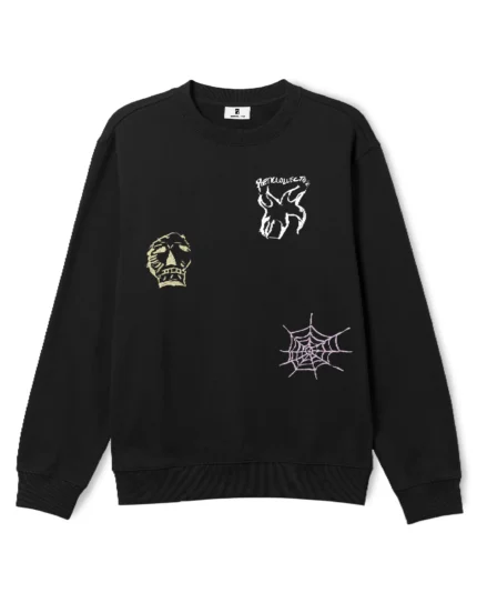 Poetic Collective – Three Prints Crewneck Black 1 (1)