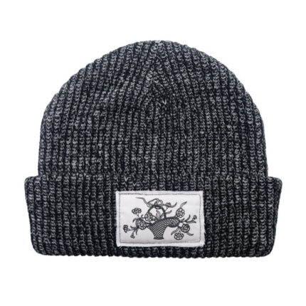 R43 0019 EDIBLE FLOWERS BEANIE BLACK WHITE SPECKLE FLOWER 1 600x600 1